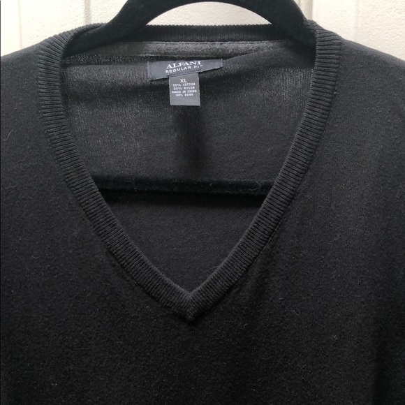 Men's Alfani black cotton blend sweater, XL - Picture 2 of 2